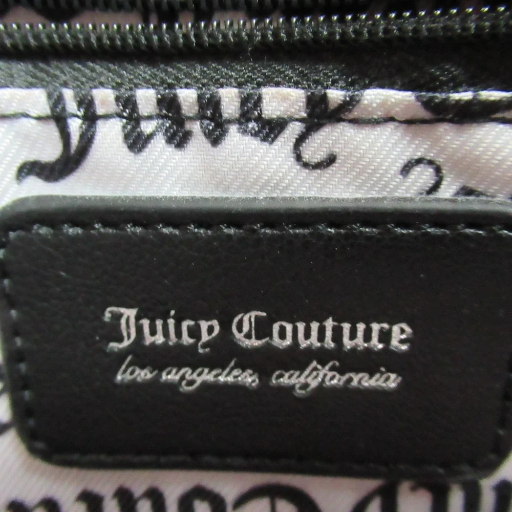 Juicy Couture Handbag Black Beige Lock N Chain Tote Bag Purse Punk Skater Y2K